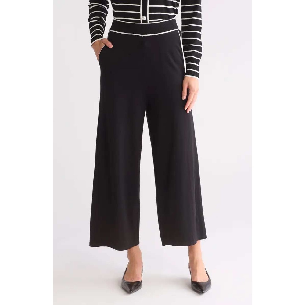 Adrianna Papell Tipped Knit Wide Leg Pants Size XS